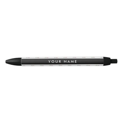 Red Roses Pattern Of Roses Your Name Black Ink Pen