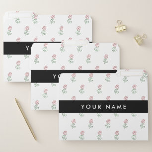 Red Roses, Pattern Of Roses, Your Name File Folder