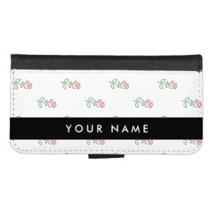 Red Roses, Pattern Of Roses, Your Name iPhone 8/7 Wallet Case