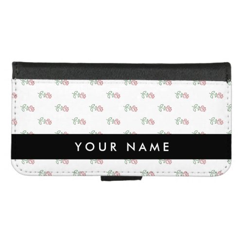 Red Roses Pattern Of Roses Your Name iPhone 87 Wallet Case