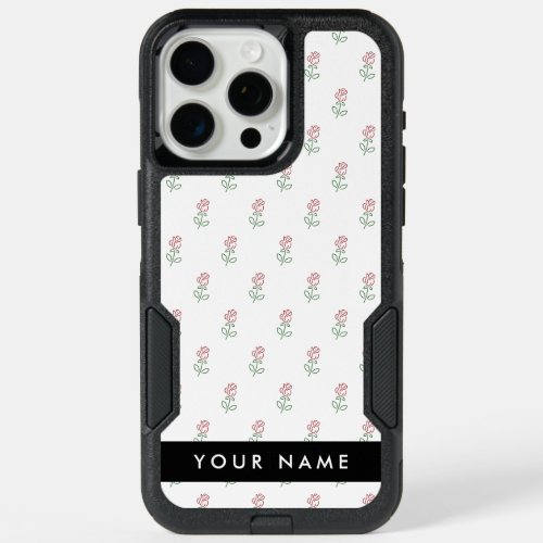 Red Roses Pattern Of Roses Your Name iPhone 15 Pro Max Case