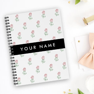 Red Roses, Pattern Of Roses, Your Name Planner