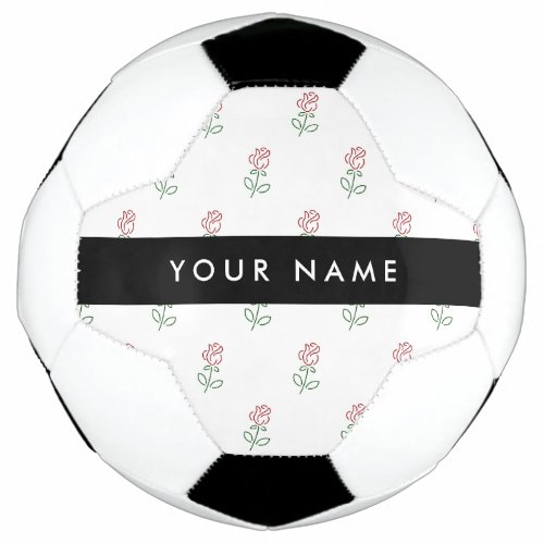 Red Roses Pattern Of Roses Your Name Soccer Ball