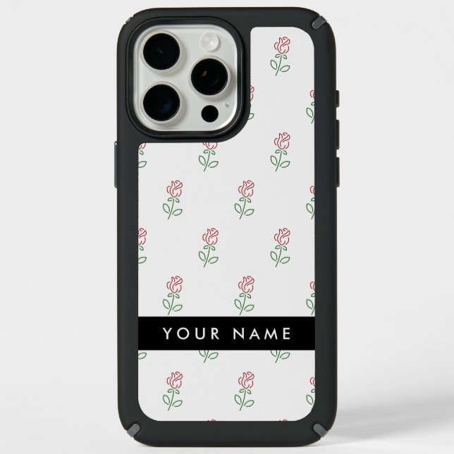 Red Roses, Pattern Of Roses, Your Name Speck iPhone Case (Front)