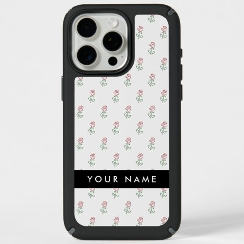 Red Roses Pattern Of Roses Your Name iPhone 15 Pro Max Case