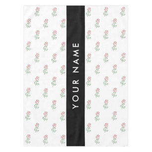 Red Roses, Pattern Of Roses, Your Name Tablecloth