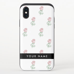 Red Roses, Pattern Of Roses, Your Name iPhone XS Slider Case