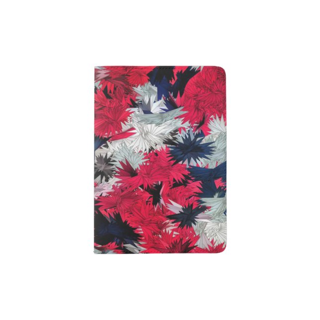 Red Roses Pattern Passport Holder (Front)