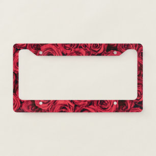 Red Roses Pattern - Rose Flower Lovers License Plate Frame