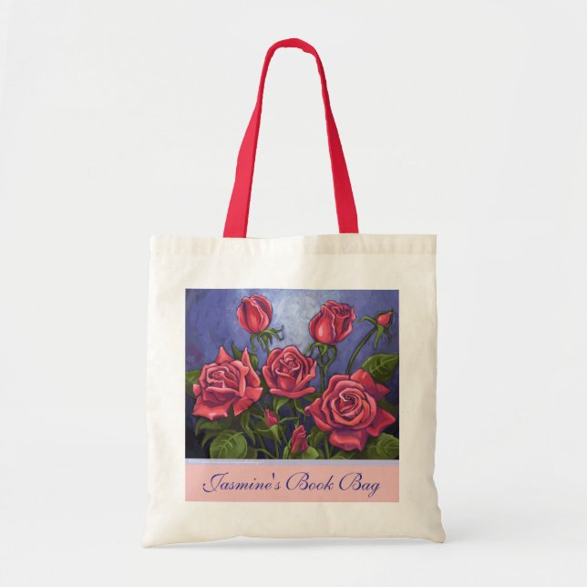 Red Roses Personalize Book Bag (Front)
