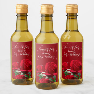 Red Roses Personalized Wedding Wine Label