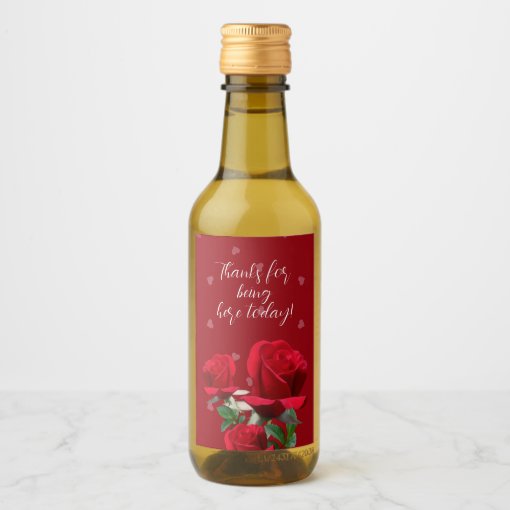 Red Roses Personalized Wedding Wine Label | Zazzle