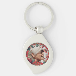 Red Roses PHOTO Memorial Keepsake Sentimental Keychain