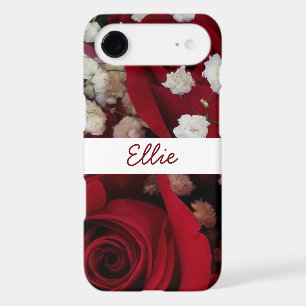 Red roses photography monogrammed iPhone 17 air case
