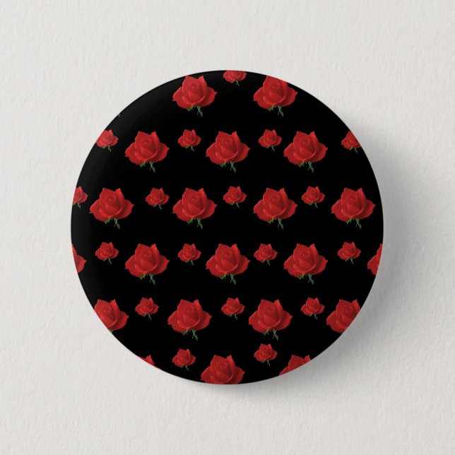 Red Roses Pinback Button (Front)