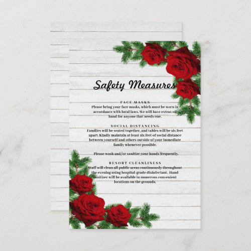 Red Roses  Pine Branch Christmas Safety Measures Announcement