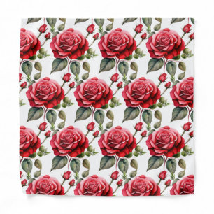 Red Roses Pocket Square Bandana