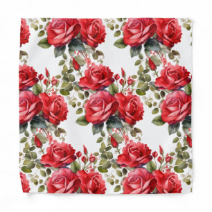 Red Roses Pocket Square Bandana