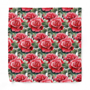 Red Roses Pocket Square Bandana