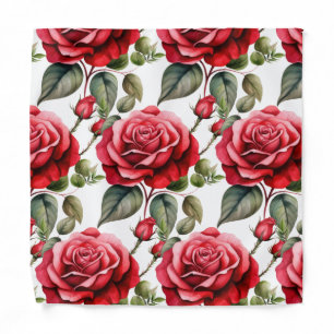 Red Roses Pocket Square Bandana
