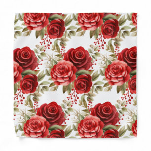 Red Roses Pocket Square Bandana