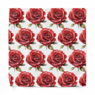 Red Roses Pocket Square Bandana