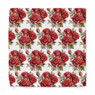 Red Roses Pocket Square Bandana