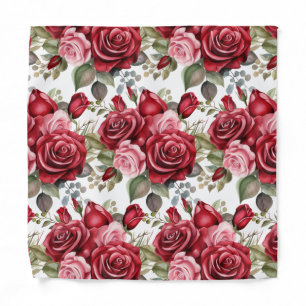 Red Roses Pocket Square Bandana