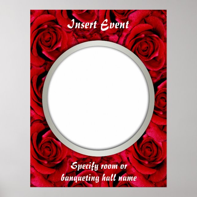 Red roses posters template - customizable (Front)