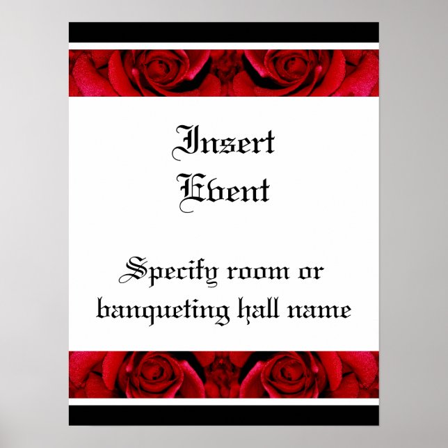 Red roses posters templates - customizable (Front)