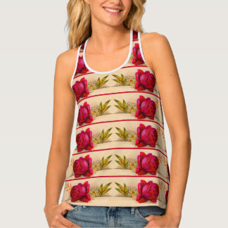 red roses print tank top