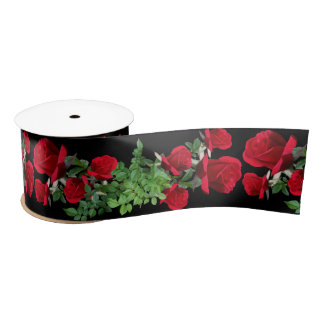 Red Roses Real Flowers Wedding Ribbon