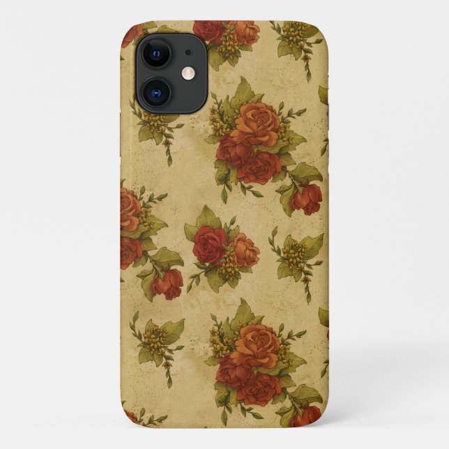 Red Roses, Red Flowers, Pattern Of Flowers Case-Mate iPhone Case (Back)