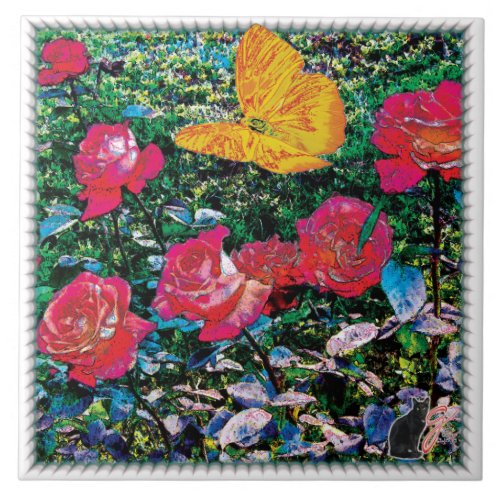 Red Roses Red Roses Ceramic Tile