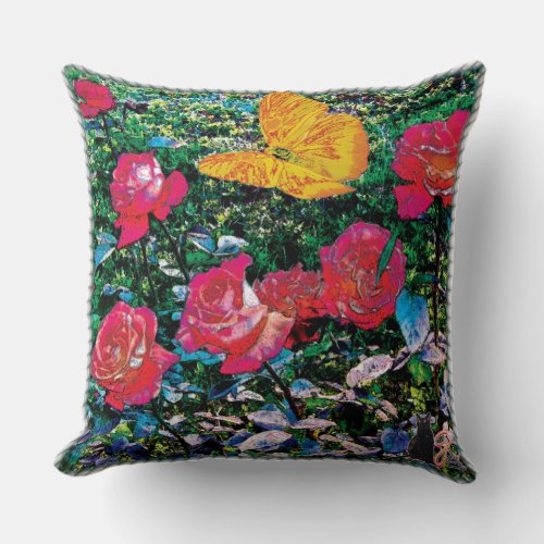 Red Roses Red Roses Throw Pillow