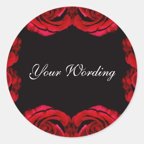 Red roses romantic sticker customise wording