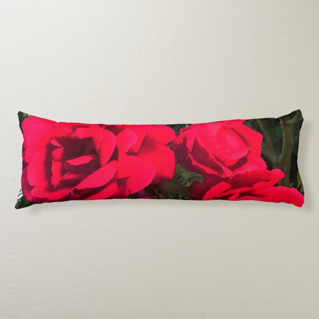 Red Roses Rosarium Body Pillow (Front)