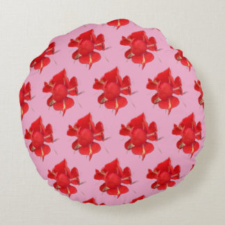 Red Roses, Round Pillow
