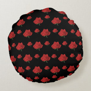 Red Roses Round Pillow