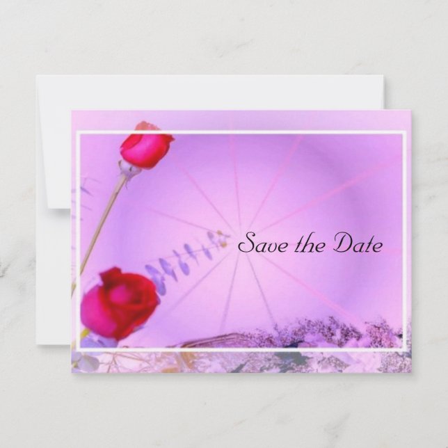 Red Roses Save the Date Invitation (Front)