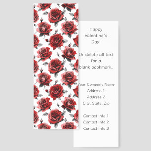 Red Roses Save the Date Promotional Valentine's Bookmarks