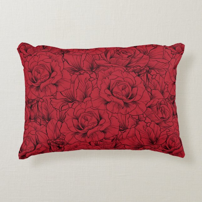 red roses seamless pattern  accent pillow (Front)
