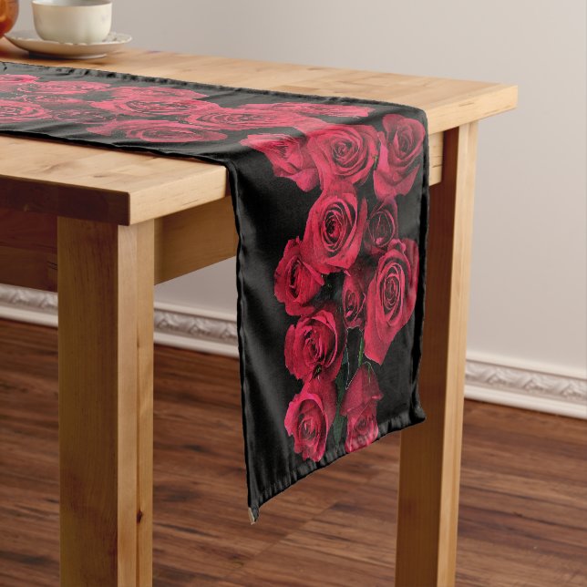 Red Roses Short Table Runner (In Situ)