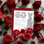 Red Roses Silver Diamond Gown 60th Birthday Invitation<br><div class="desc">Red Roses Silver Diamond Gown 60th Birthday Invitation

See matching collection in Niche and Nest Store</div>