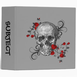 Red Roses Skull Binder
