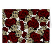 Red Roses & Skulls Black Floral Gothic White (Front Horizontal)