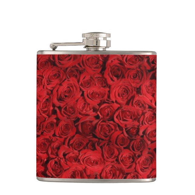 Red Roses Smash Hip Flask (Front)