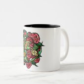 Red Roses Snake Art Snakes Rose                    Two-Tone Coffee Mug (Front Right)
