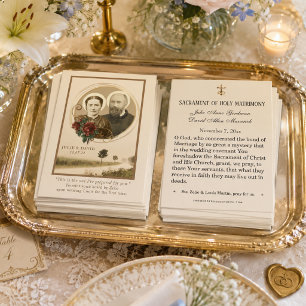 Red Roses St. Zelie & Louis Martin Wedding Card