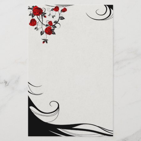 Red Roses Stationery